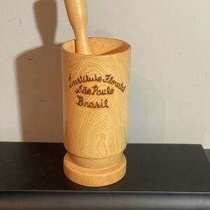 Wooden Mortar and Pestle Made From A Fig Tree